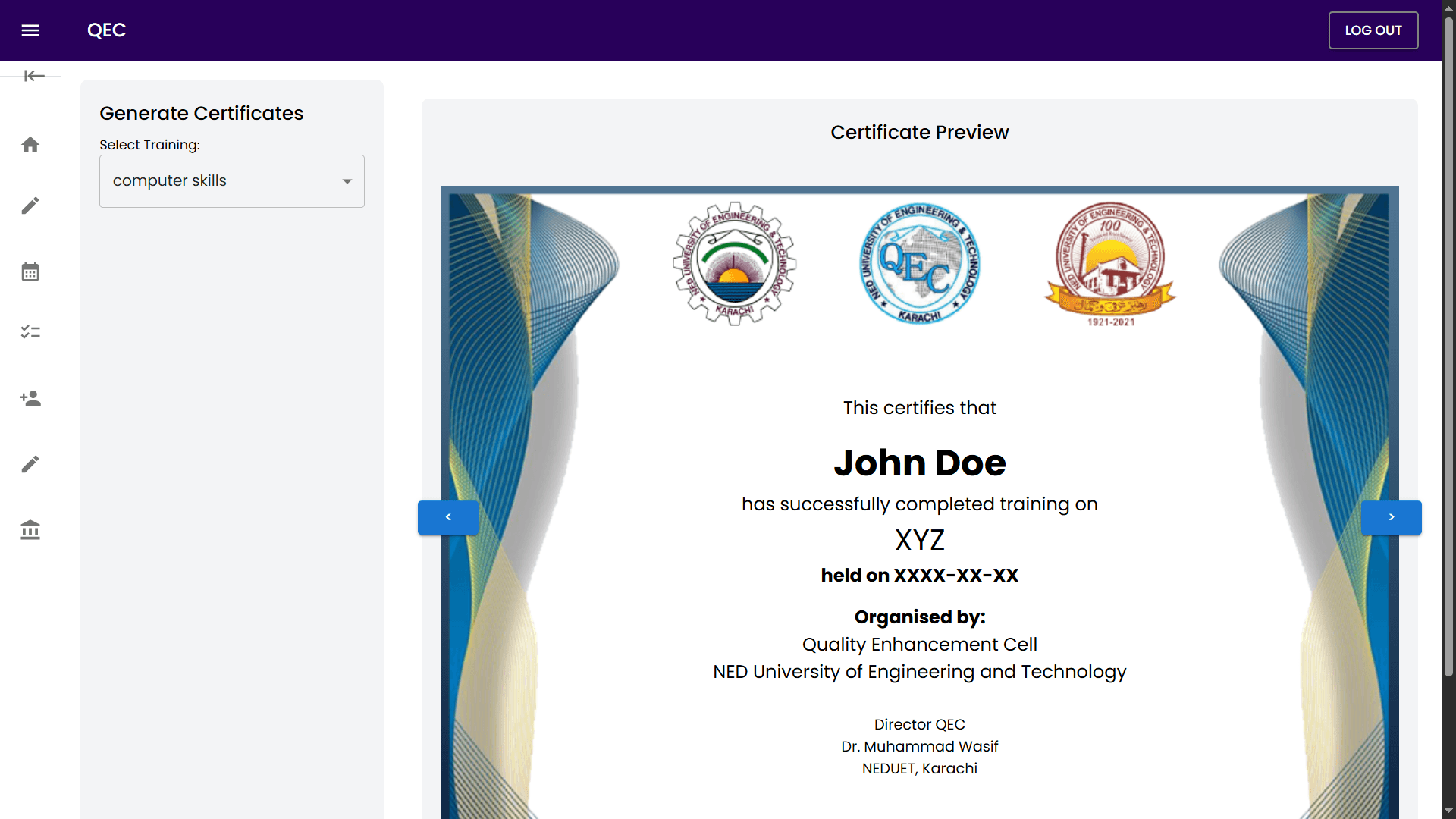 Certificates - Training completion certificates management