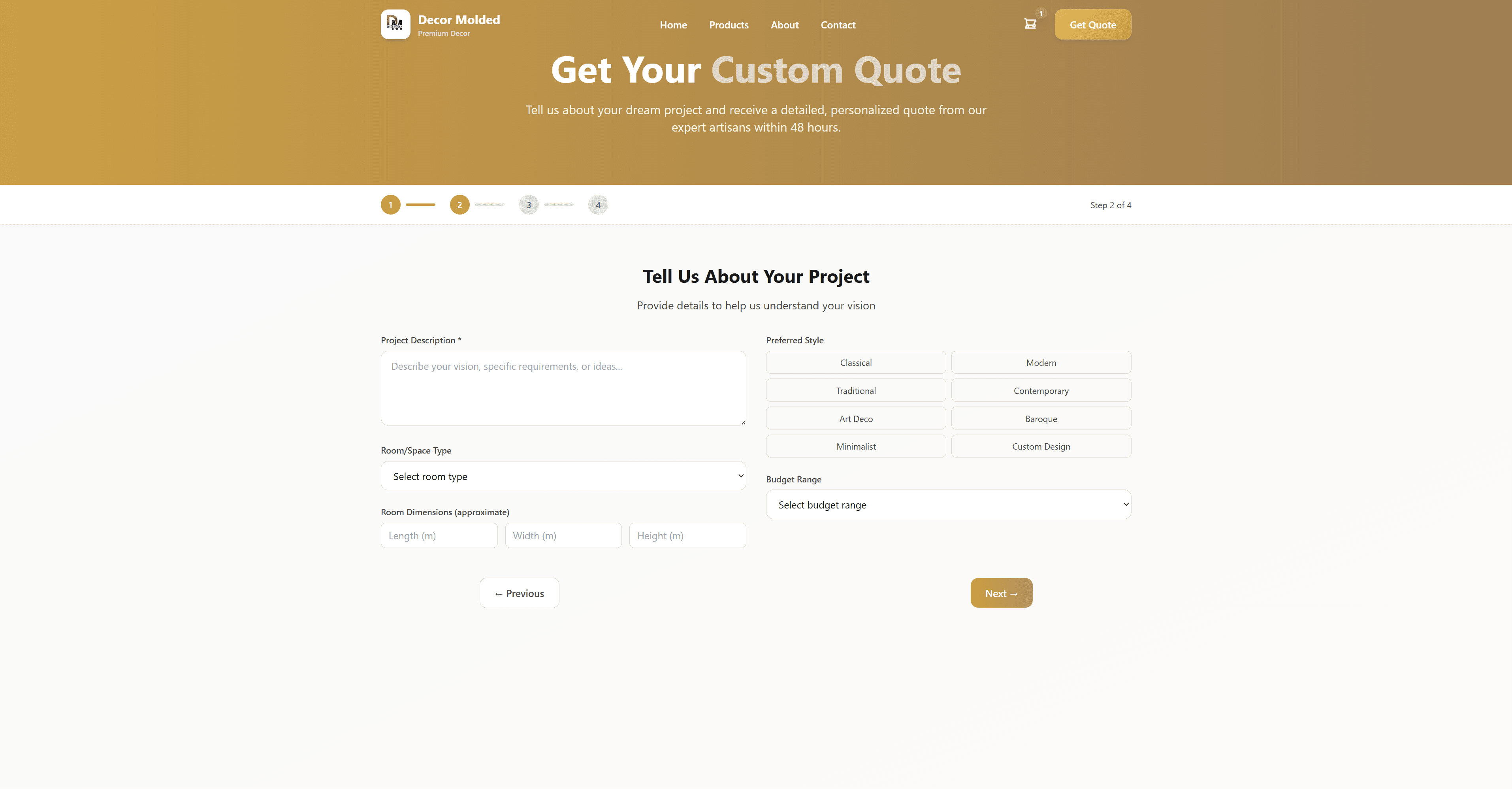 Custom Quote - Request personalized product quotes