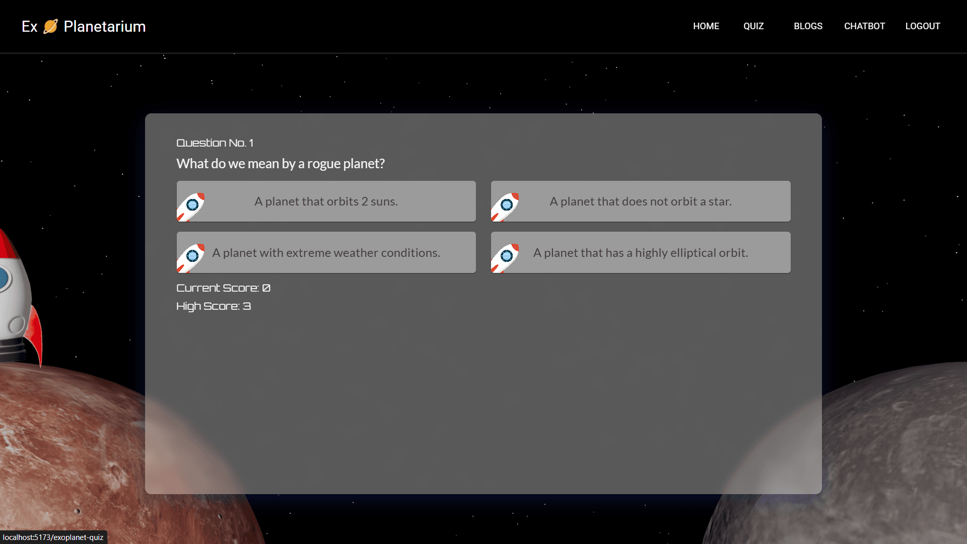Interactive Quiz - Test your exoplanet knowledge