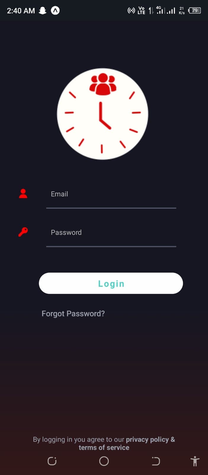Login Screen - Secure authentication for employees