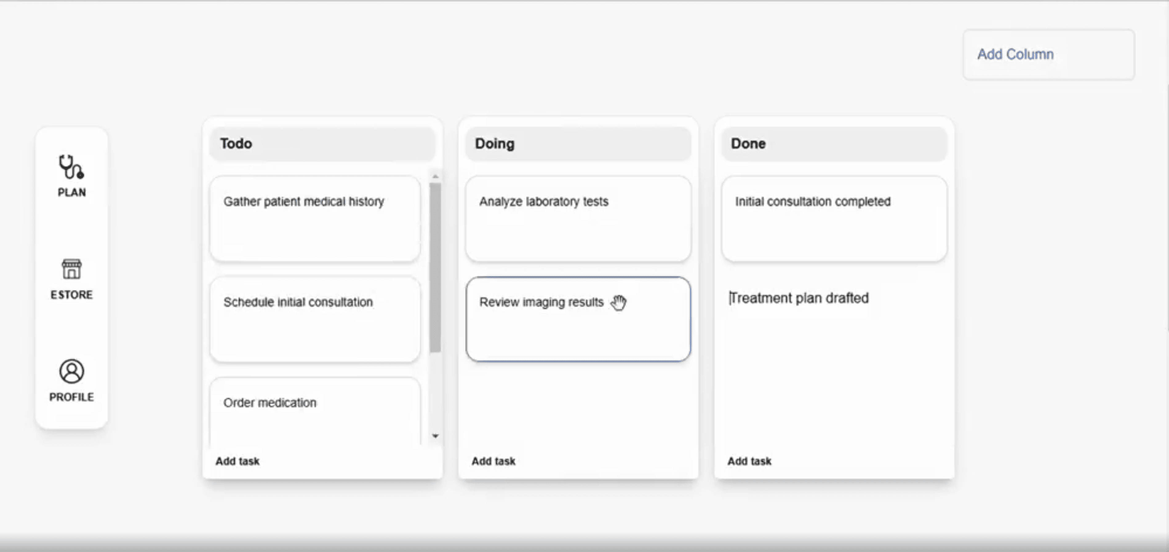 Treatment Tracker - Kanban-style treatment plan management